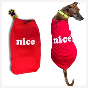A a Pets' Graphic Printed (Nice) T-Shirt for Dog, Puppy and Cat | Round Neck | Breathable Costumes | 100% Cotton