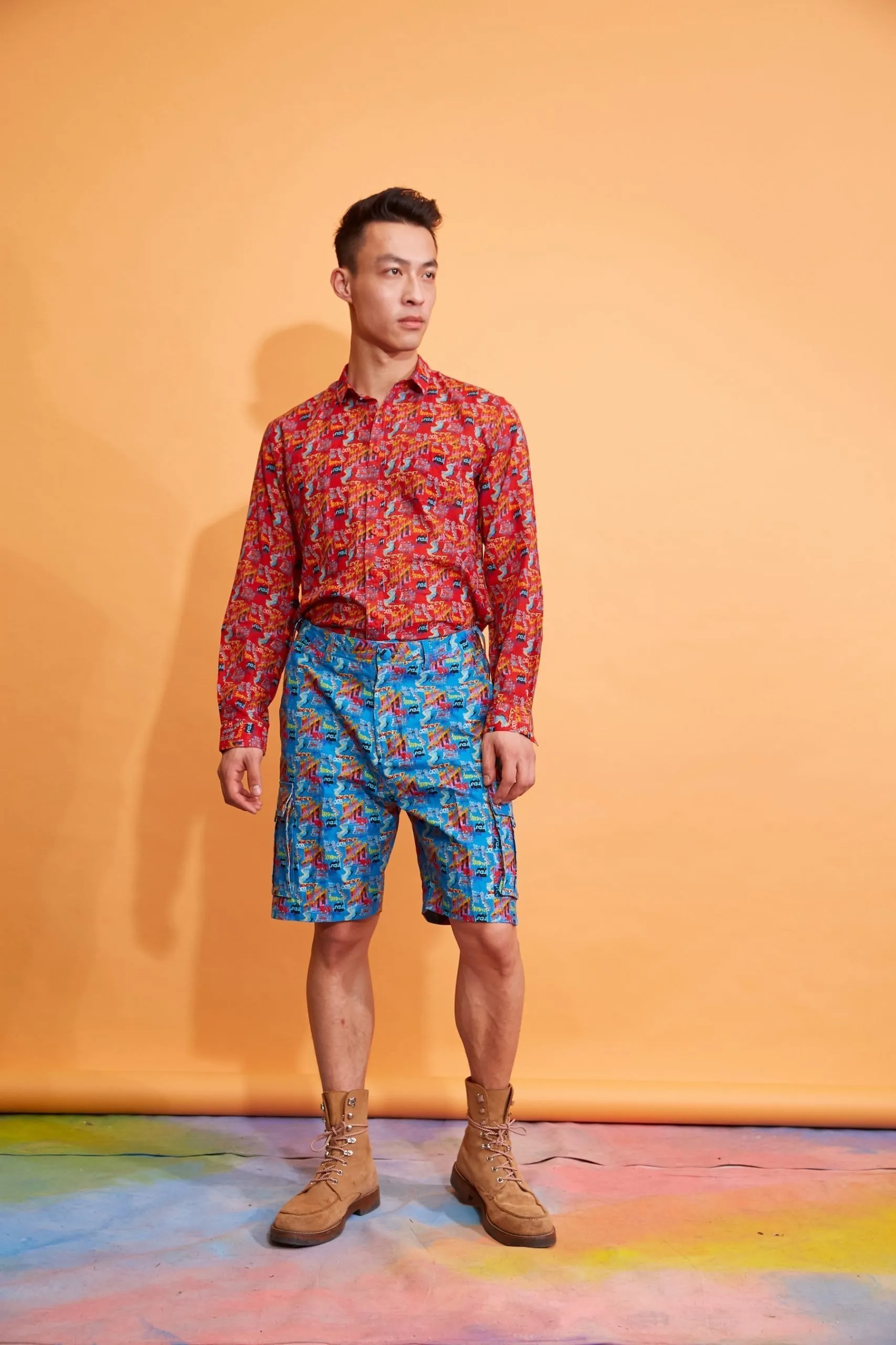 Lavanya Coodly Men's Atlantic Blue Linen Tobias Shorts