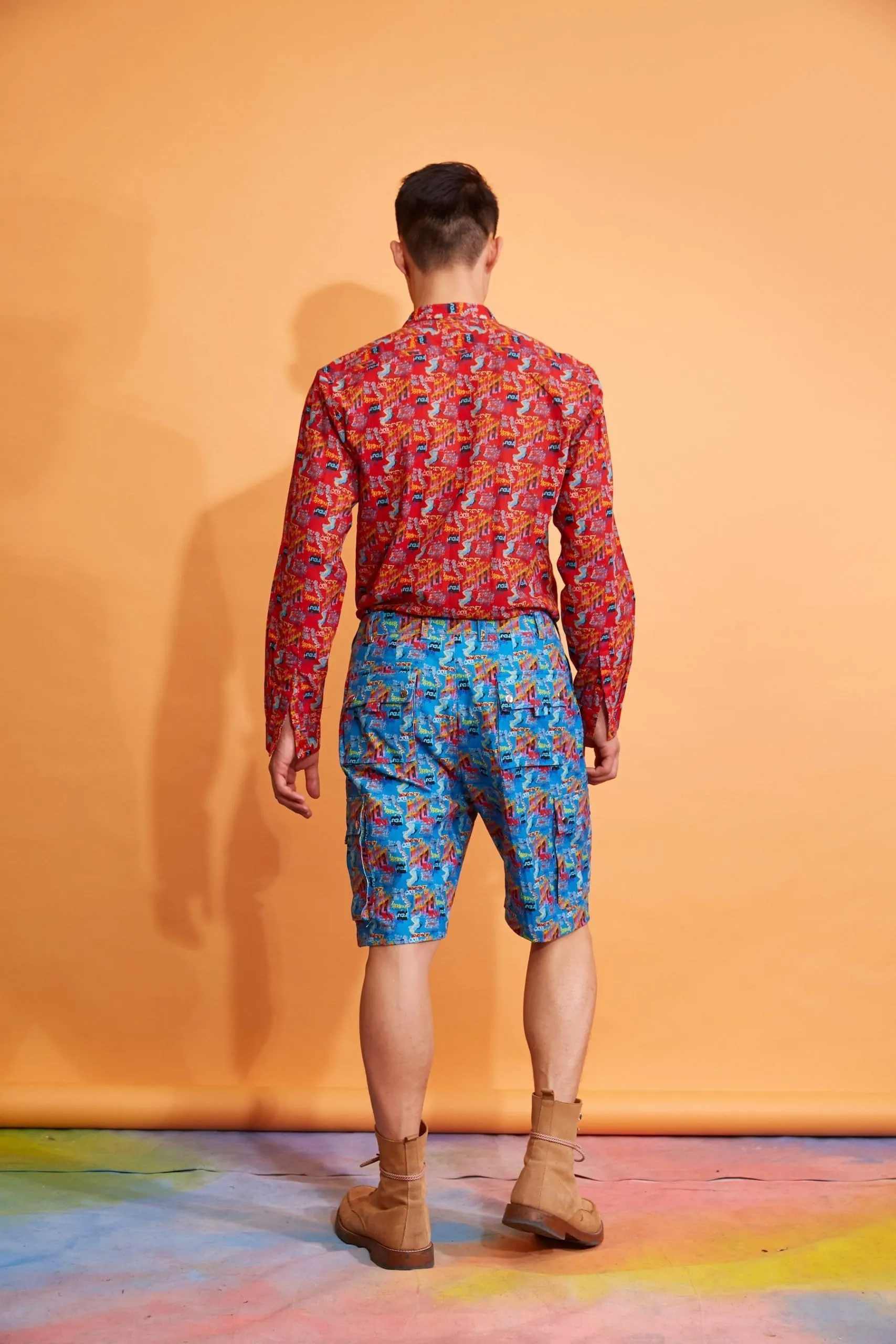 Lavanya Coodly Men's Atlantic Blue Linen Tobias Shorts