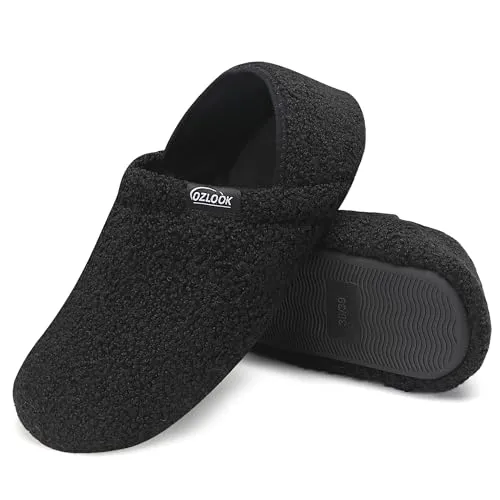 OZLOOK Slippers for Women Men, Mens Womens House Slippers, Fuzzy Slippers Memory Foam Warm Curly Fur Indoor
