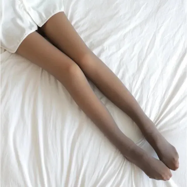 Thicken Tights Winter Translucent Slim Thermal Fleece Lined Pantyhose