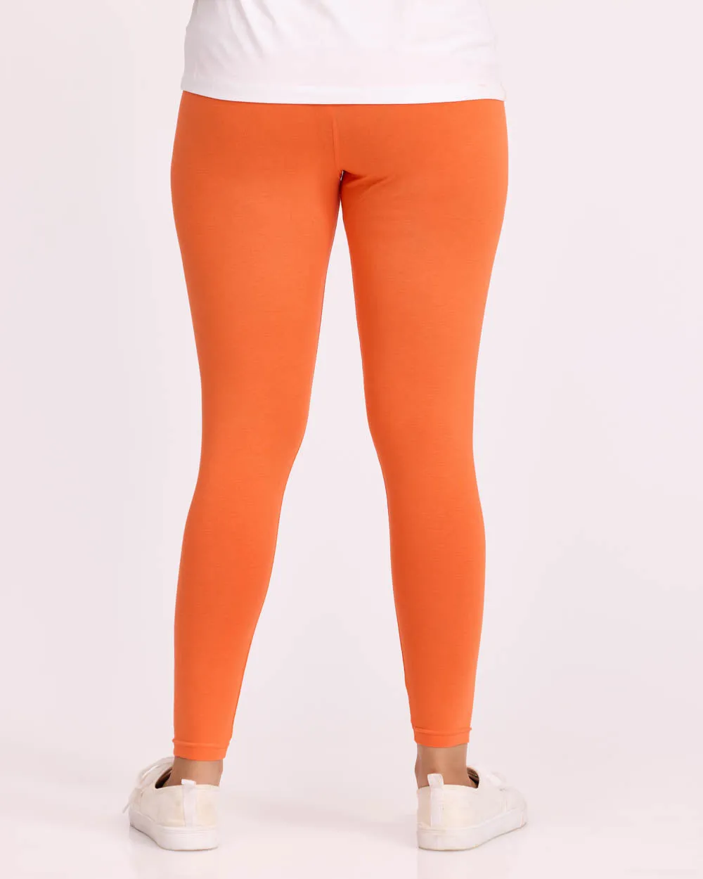 Women Cotton Ankle Legging - Light Orange
